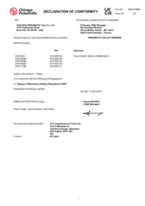 Prima pagină: Declarație de conformitate UKCA CP9104Q