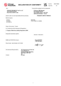 Prima pagină: Declarație de conformitate UKCA CP7782-6