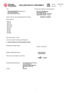 Prima pagină: Declarație de conformitate UKCA CP7111K