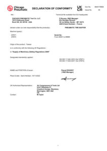 Prima pagină: Declarație de conformitate UKCA CP871K