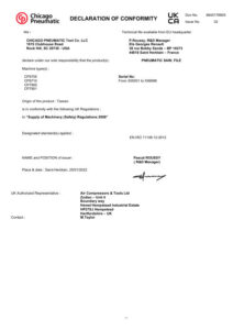 Prima pagină: Declarație de conformitate UKCA CP9705