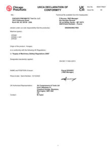 Prima pagină: Declarație de conformitate UKCA CP9161