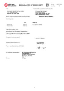 Prima pagină: Declarație de conformitate UKCA CP6500-RS