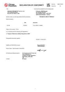 Prima pagină: Declarație de conformitate UKCA CP749