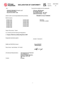 Prima pagină: Declarație de conformitate UKCA CP3000-424R