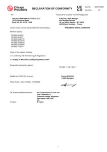 Prima pagină: Declarație de conformitate UKCA CP3850-60AB9V