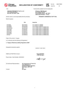 Prima pagină: Declarație de conformitate UKCA CP9120CR