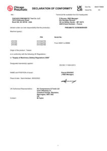 Prima pagină: Declarație de conformitate UKCA CP2765