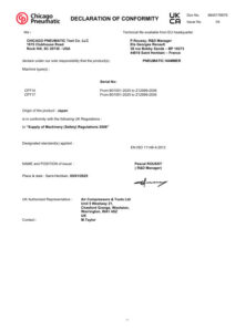 Prima pagină: Declarație de conformitate UKCA CP714
