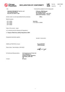 Prima pagină: Declarație de conformitate UKCA CP1114R05