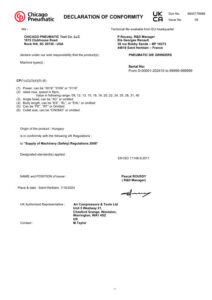 Prima pagină: Declarație de conformitate UKCA CP3119-18