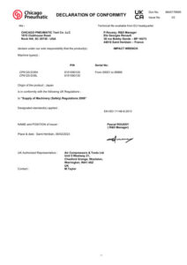Prima pagină: Declarație de conformitate UKCA CP6120-D35L
