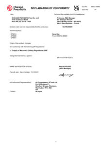 Prima pagină: Declarație de conformitate UKCA Cheie cu strângere controlată CP6641 + pachet ATC