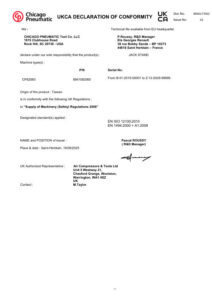 Prima pagină: Declarație de conformitate UKCA CP82060