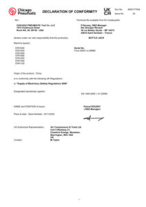 Prima pagină: Declarație de conformitate UKCA CP81120