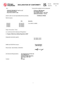 Prima pagină: Declarație de conformitate UKCA CP86150
