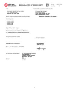 Prima pagină: Declarație de conformitate UKCA CP3850-77AB
