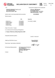 Prima pagină: Declarație de conformitate UKCA CP3550-180