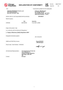 Prima pagină: Declarație de conformitate UKCA CP87029