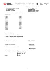 Prima pagină: Declarație de conformitate UKCA Balansier cu stop CP9948, 6,0–8,0 kg (13,2–17,6 lb)