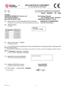 Prima pagină: Declarație de conformitate CE CP2622