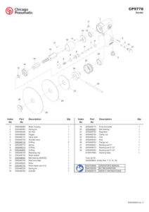 Prima pagină: Vedere explodată și lista de piese CP9778