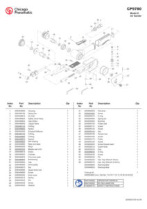 Prima pagină: Vedere explodată și lista de piese CP9780