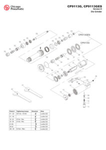 Prima pagină: Vedere explodată și lista de piese CP9113G