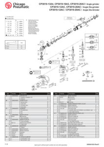 Prima pagină: Vedere explodată și lista de piese CP3019-18A3