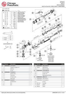 Prima pagină: Vedere explodată și lista de piese CP3019-12AF