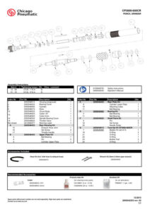 Prima pagină: Vedere explodată și lista de piese CP3000-600CR