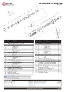 Prima pagină: Vedere explodată și lista de piese CP3000-325R