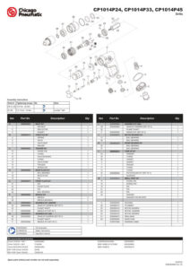 Prima pagină: Vedere explodată și lista de piese CP1014P33