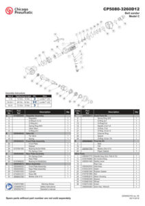 Prima pagină: Vedere explodată și lista de piese CP5080-3260D12K
