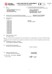 Prima pagină: Declarație de conformitate CE CP3000-325R