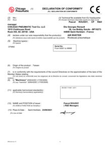Prima pagină: Declarație de conformitate CE CP9882