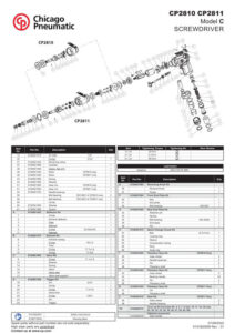 Prima pagină: Vedere explodată și lista de piese CP2811
