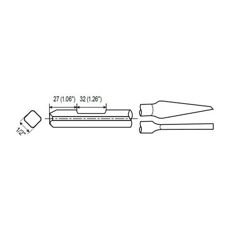 CAPE CHISEL SHANK QTR. OCT. WF 1/2" — Chicago Pneumatic 6158040620
