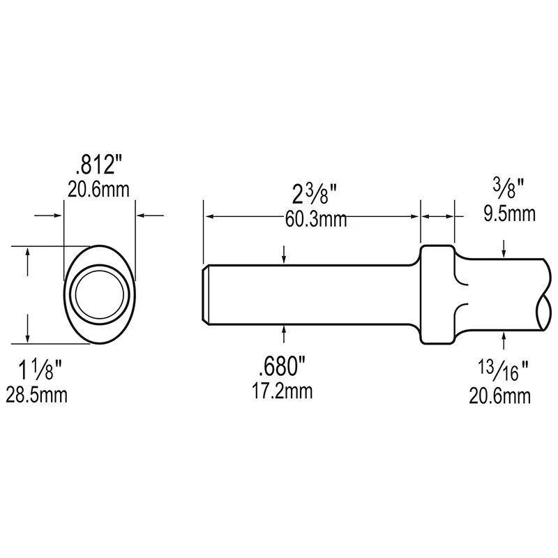 WIDE SCALING CHISEL SHANK 17.3MM (0.68) — Chicago Pneumatic 6158132400