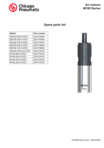 Prima pagină: Vedere explodată și lista de piese Motor pneumatic ATEX MR180-500-K-ATEX