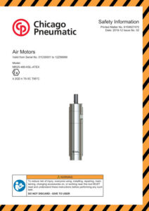 Prima pagină: Instrucțiuni de siguranță Motor pneumatic inox ATEX MR25-480-KSL-ATEX