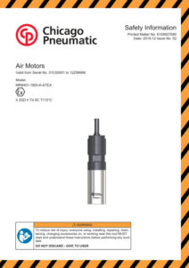 Prima pagină: Instrucțiuni de siguranță Motor pneumatic ATEX MR8401-1900-K-ATEX