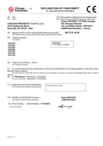 Prima pagină: Declarație de conformitate CE CP81020 2T