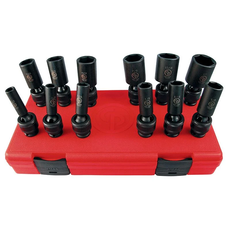 SS3012DU 3/8"DR 12PC SAE DP UNIV IMP SET — Chicago Pneumatic 8940164455