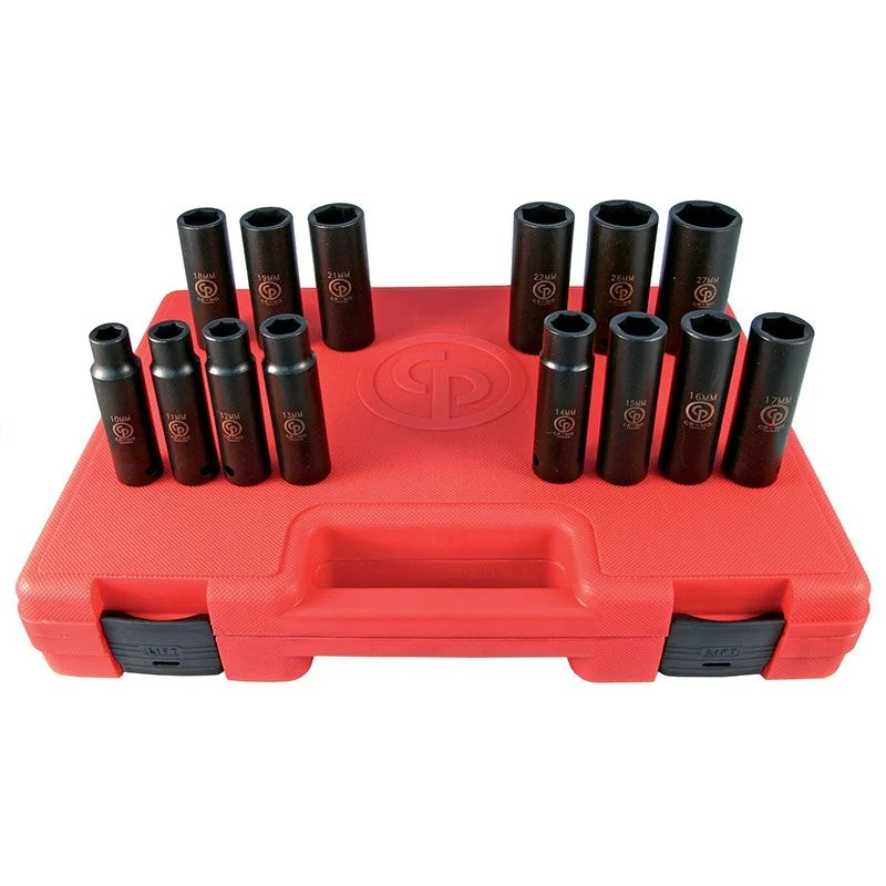 SS4114D 1/2"DR 14PCS MET DEEP IMP SET — Chicago Pneumatic 8940164459