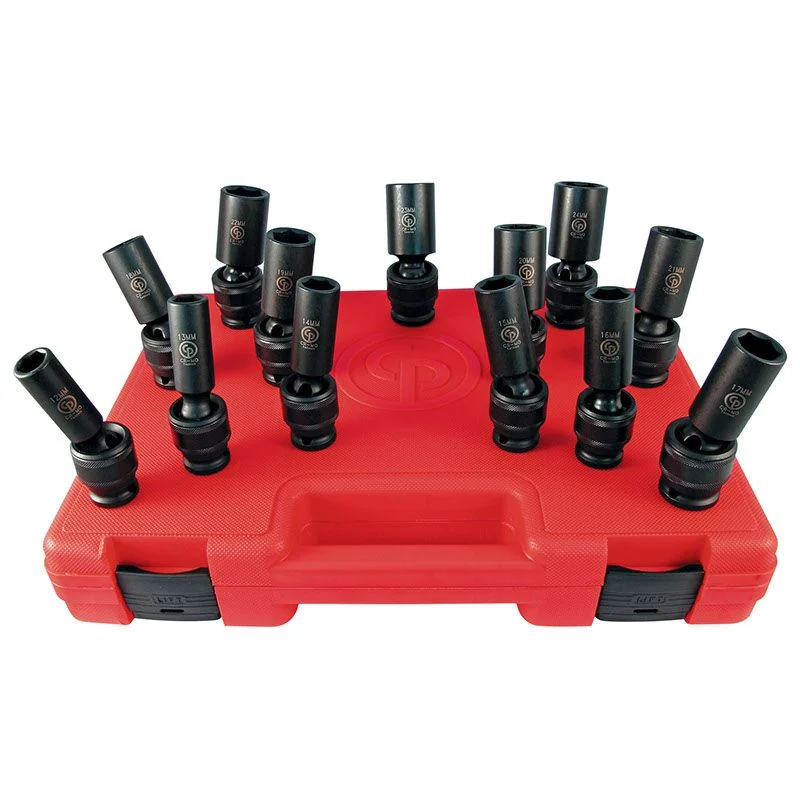 SS4113DU 1/2"DR 13PC MET DP UNIV IMP SET — Chicago Pneumatic 8940164461