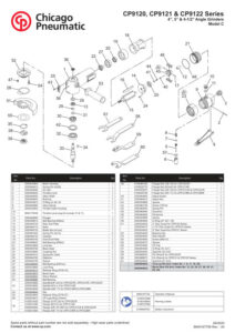 Prima pagină: Vedere explodată și lista de piese CP9120CR