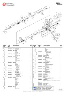 Prima pagină: Vedere explodată și lista de piese CP2611