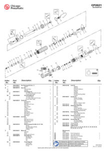 Prima pagină: Vedere explodată și lista de piese — 1/2 CP2621
