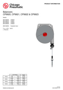 Prima pagină: Manual de utilizare Balansier CP9920, 1,0–2,5 kg (2,2–5,5 lb)